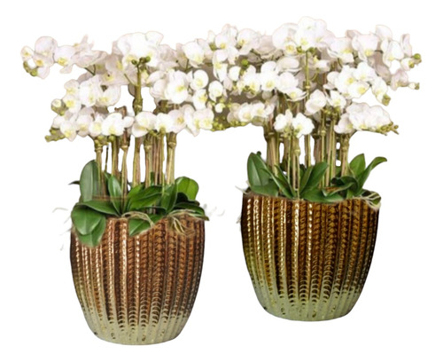 2 Arreglos De Orquídeas Artificiales Tacto Natural 18 Flores