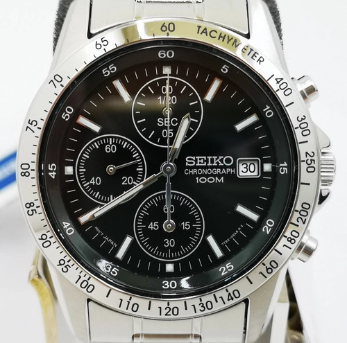 Seiko Reloj Snd367pc Negro Plata Hombre