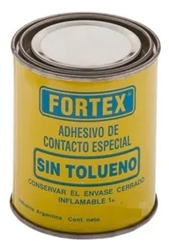 Adhesivo Cemento Contacto Sin Tolueno Fortex 4 Lt Color Amarillo