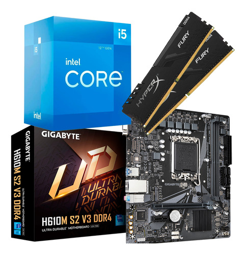 Kit Intel 12ª Geração I5 12400f + H610m-s2 +  16 Gb Ddr4 