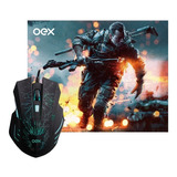 Combo Gamer Mouse E Mousepad Stage - Oex - Mc101