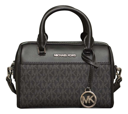 Cartera / Bolso Satchel Large Negro Con Print Cod. 3292