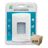 Kit 35 Lâmpadas Luminárias Emergência Embutir 100 Lumens