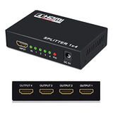 Splitter Hdmi Con Salida De Cuatro Puertos 1x4 Resolucion 4k