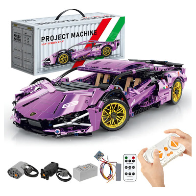 Coche Deportivo Bloques Armables RC Control Remoto App Escala 1:14 Morado | Envío gratis