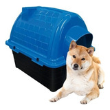 Casinha Pet Raças Médias E Grandes N5 Iglu Para Cachorro Cor Azul Desenho Iglu-n5