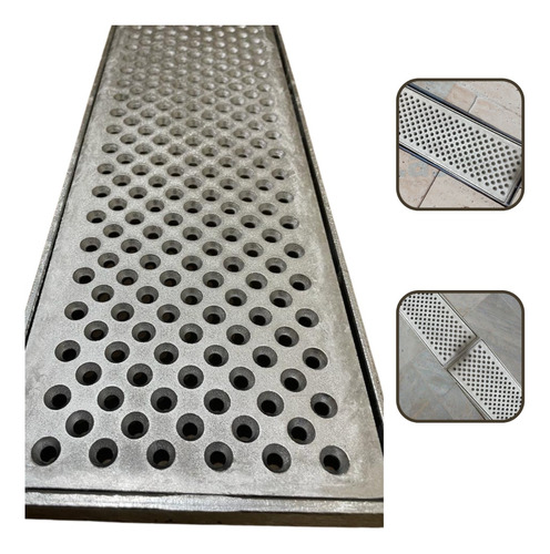 Ralo Linear Grelha Pluvial 10x100 Aluminio Anti Insetos