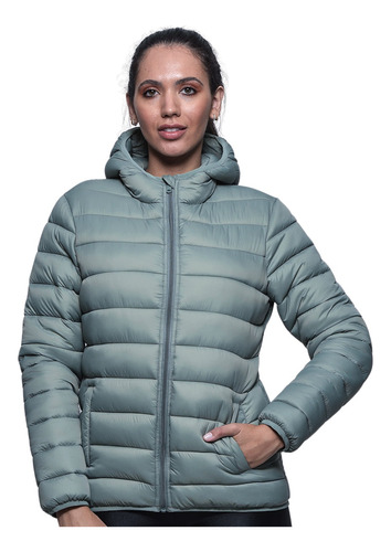 Jaqueta Feminina Puffer Capuz Forro Poliéster Premium