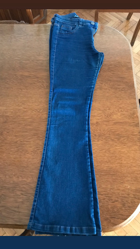 Pantalon Jean Oxford Azul Mujer Talle 38 Elastizado