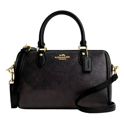 Bolsa Coach Rowan Satchel Café Color Marrón oscuro Color de la correa de hombro Negro | Envío gratis