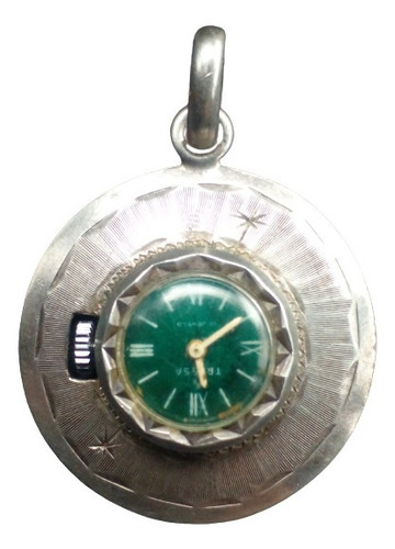 Antiguo Reloj Tressa Colgante Dama + Plata Funcionando. 