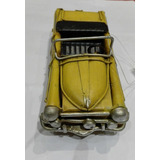 Auto Antiguo Amarillo Descapotable De Chapa