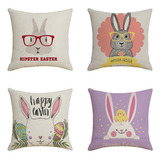 4 Fundas De Almohada De Pascua, Conejitos De Conejo, Funda D