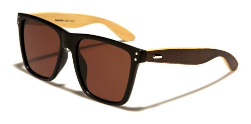 Gafas De Sol Bambú Sunglasses Polarizado Cuadradas Sup89003 