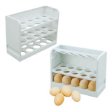 2 Organizador Huevos Caja Huevera Refrigerador 3 Niv 30unid