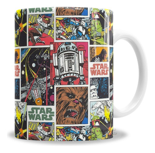 Taza De Cerámica Star Wars Estilo Cómic Retro - Con Caja