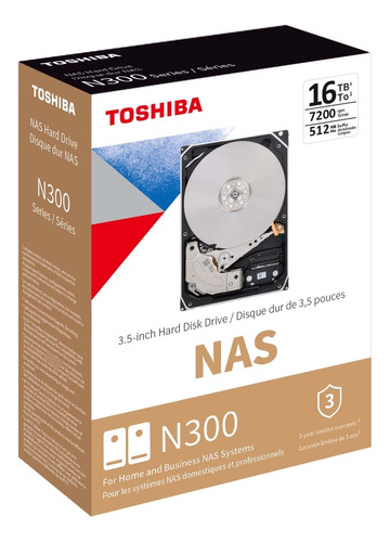 Toshiba Disco Duro 16tb N300 Sistemas Nas Hdwg31gxzsta