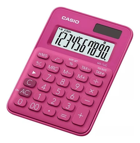 Mini Calculadora Casio De Mesa - 10 Dígitos - Pink