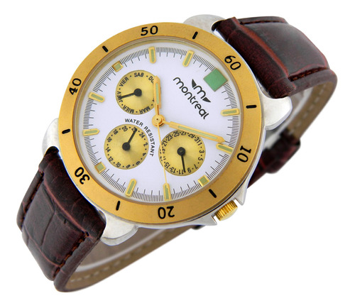 Reloj Montreal Hombre Ml1278 Multifunción Agujas Luminosas