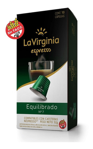 Oferta! 10 Capsulas Nespresso La Virginia Café Equilibrado 7