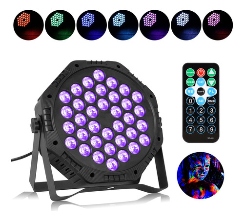 Cañon De Leds Rgb 36x1uv Multicolor Audio Rítmico Dj Dmx