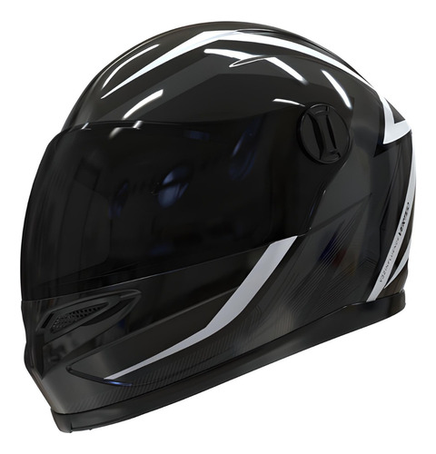 Casco Moto Integral Vertigo V32 Influence Negro Blanco 