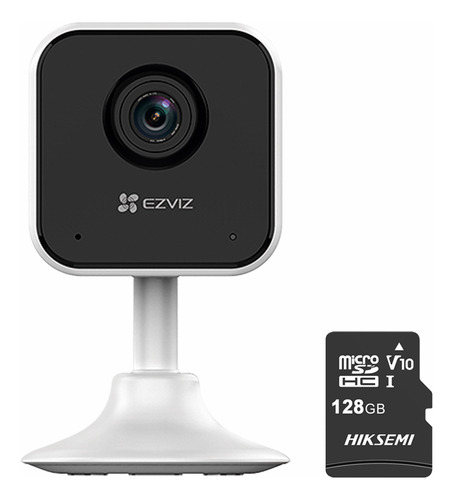 Cámara Seguridad Wifi Inalámbrica Ezviz H1c Ip 1080p + 128gb Color Blanco