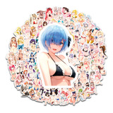 Waifu Stickers Sexy H Anime Girl 50 Unidades