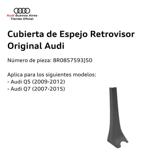 Cubierta De Espejo Retrovisor Audi Q7 2009 Foto 2