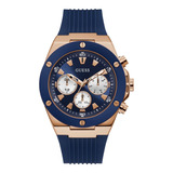 Reloj Guess Gw0057g2 Poseidon Quartz Hombre Color De La Correa Azul Color Del Bisel Azul Color Del Fondo Azul