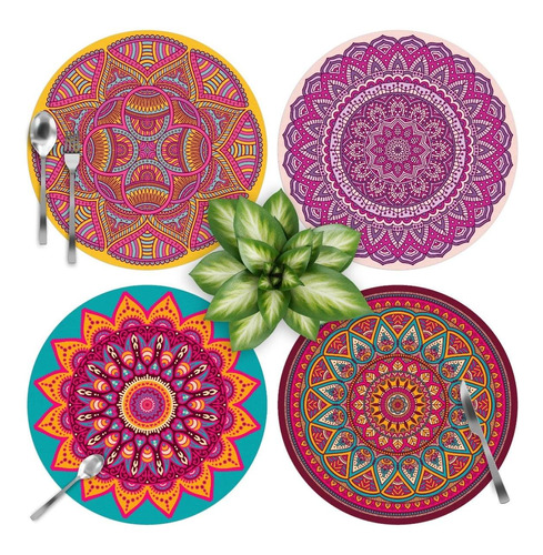 Manteles Individuales 6 Pz Ecológico Mandalas Rosa