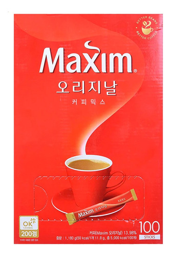 Maxim Café Coreano Coffee Sabor Original 100 Sobres