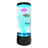 Lámpara De Lava Tipo Pecera Luces Led Con Peces Adorno