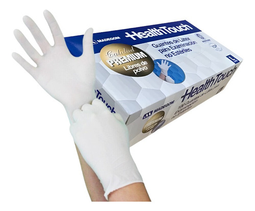 Guantes Health Touch Latex Sin Polvo Talla L X 100 Unidades