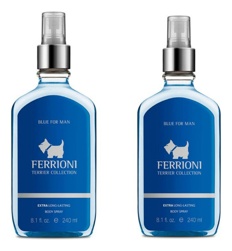 2 Body Spray Para Caballero Ferrioni Blue 240ml 