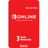 Tarjeta E-card Nintendo Switch On-line 3 Meses