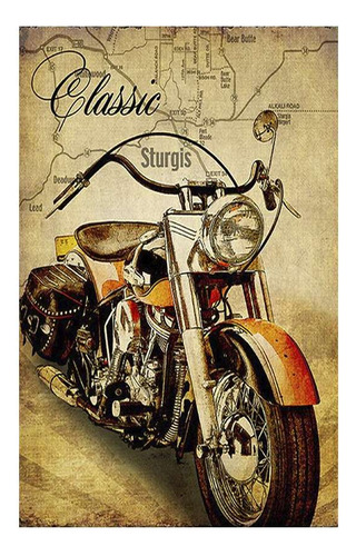 Vinilo 50x75cm Vehiculos Classic Motocicleta Vintage