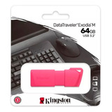 Memoria Flash Usb Kingston De 64 Gb 3.2 Exodia M Pink Color 