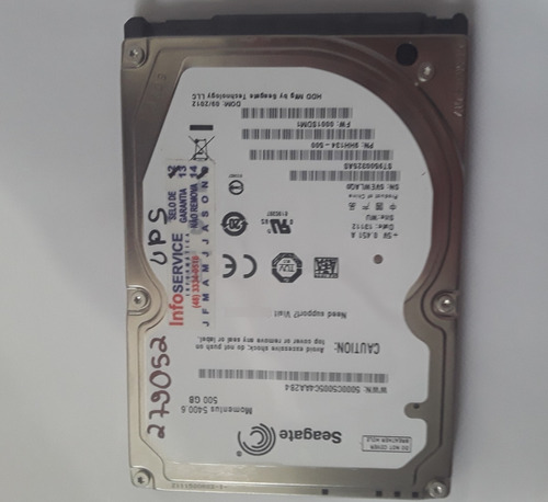 Hd Notebook Seagate Momentus 500gb St9500325as