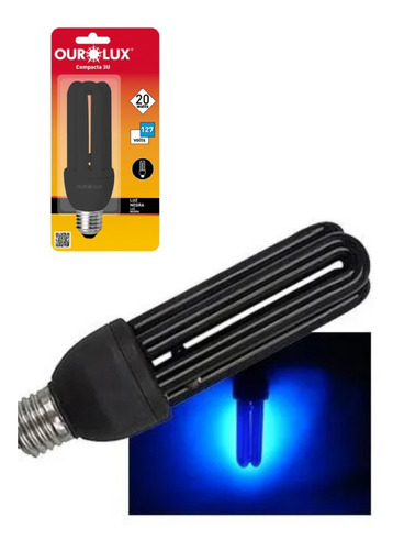 Luz Negra Lampada Compacta E27 20w 110v Ourolux Nf