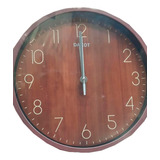 Reloj De Pared Redondo Marron 30 Cm Clasico Simil Madera