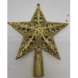 Estrela Ponteira Com Glitter Decoração Arvore De Natal