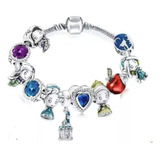 Pulsera Con Charms Dijes Princesa Disne Sirenita Cencienta 