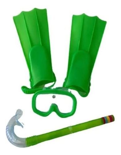 Set 3 Máscara + Tubo De Snorkel + Chapaletas Para Niños