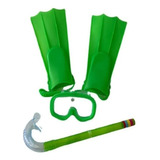 Set 3 Máscara + Tubo De Snorkel + Chapaletas Para Niños