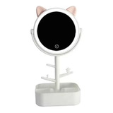 Espelho C/led Touch Maquiagem Makes Gatinho Le-mr10 Branco