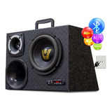 Caixa Amplificada Trio Sub 8  300rms Som Automotivo Bt Usb