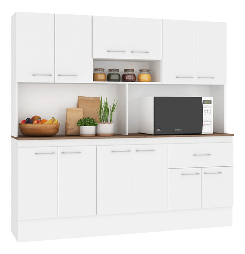 Mueble Kit De Cocina White 180 12 Puertas 1 Cajón Vekka