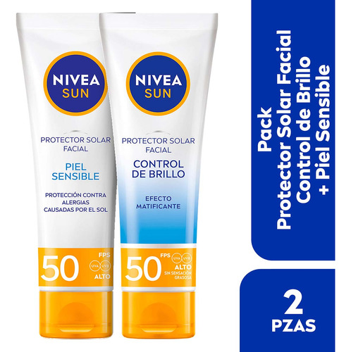 2 Pack Nivea Sun - Bloqueador Solar Oil Control + Sensitive