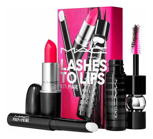 Set Maquillaje Mac Lashes To Lips Kit Pink 3c